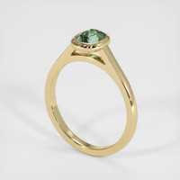 0.90 Ct. Green Sapphire Ring, 14K Yellow Gold 2