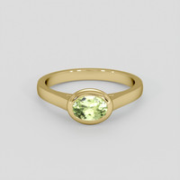 0.92 Ct. Yellowish Green Sapphire Ring, 14K Yellow Gold 1