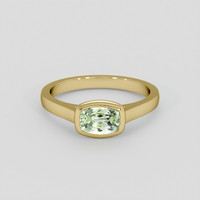 0.95 Ct. Yellowish Green Sapphire Ring, 14K Yellow Gold 1