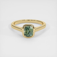 0.99 Ct. Green Sapphire Ring, 14K Yellow Gold 1