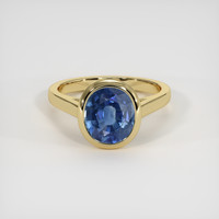 3.29 Ct. Blue Sapphire Ring, 18K Yellow Gold 1