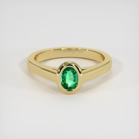 0.39 Ct. Emerald Ring, 18K Yellow Gold 1