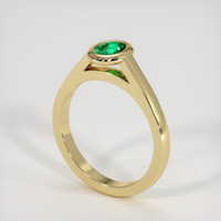 0.39 Ct. Emerald Ring, 18K Yellow Gold 2