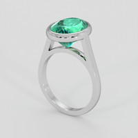 4.24 Ct. Emerald Ring, 18K Yellow Gold 2