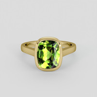 2.31 Ct. Green (Lime Green) Peridot Ring, 18K Yellow Gold 1