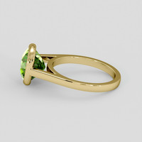 3.93 Ct. Green (Lime Green) Peridot Ring, 18K Yellow Gold 4