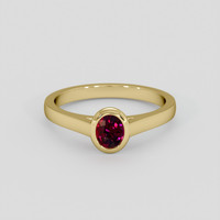 0.53 Ct. Purplish Red Ruby Ring, 18K Yellow Gold 1