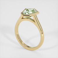 2.55 Ct. Bluish Green Sapphire Ring, 18K Yellow Gold 2