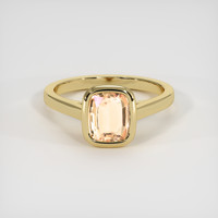 2.01 Ct. Peach Sapphire Ring, 18K Yellow Gold 1