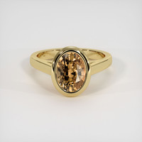 2.50 Ct. Brown Sapphire Ring, 18K Yellow Gold 1