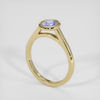 0.81 Ct. Violet Sapphire Ring, 18K Yellow Gold 2