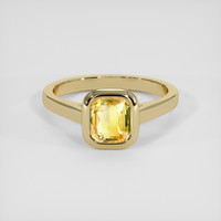1.51 Ct. Orangish Yellow Sapphire Ring, 18K Yellow Gold 1