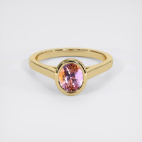 2.08 Ct. Padparadscha Sapphire Ring, 18K Yellow Gold 1