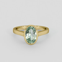 1.90 Ct. Green Sapphire Ring, 18K Yellow Gold 1