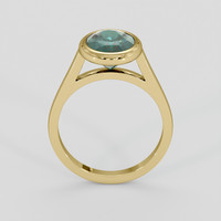 3.36 Ct. Bluish Green Sapphire Ring, 18K Yellow Gold 3