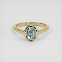 1.63 Ct. Bluish Green Sapphire Ring, 18K Yellow Gold 1
