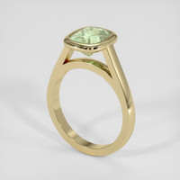 2.88 Ct. Yellowish Green Sapphire Ring, 18K Yellow Gold 2
