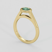 0.71 Ct. Bluish Green Sapphire Ring, 18K Yellow Gold 2