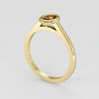 0.64 Ct. Orangish Brown Sapphire Ring, 18K Yellow Gold 2