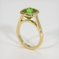 5.17 Ct. Yellowish Green Sapphire Ring, 18K Yellow Gold 2