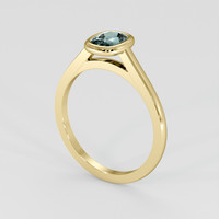 1.43 Ct. Greenish Blue Sapphire Ring, 18K Yellow Gold 2