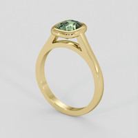 1.42 Ct. Yellowish Green Sapphire Ring, 18K Yellow Gold 2