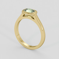 0.95 Ct. Yellowish Green Sapphire Ring, 18K Yellow Gold 2