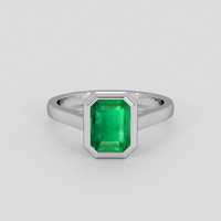 1.45 Ct. Emerald Ring, Silver 1