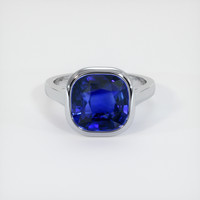 6.02 Ct. Blue Sapphire Ring, 14K White Gold 1