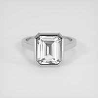 4.00 Ct. White Zircon Ring, 14K White Gold 1