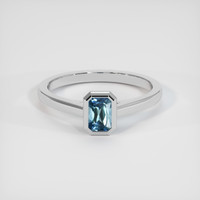 0.53 Ct. Sapphire Ring, 14K White Gold 1