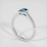 0.53 Ct. Sapphire Ring, 14K White Gold 2