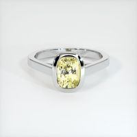 1.28 Ct. Yellow Sapphire Ring, 14K White Gold 1
