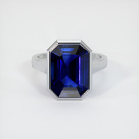 7.92 Ct. Blue Sapphire Ring, 18K White Gold 1