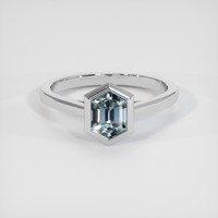 1.46 Ct. Greyish Blue Sapphire Ring, 18K White Gold 1