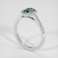 1.46 Ct. Greyish Blue Sapphire Ring, 18K White Gold 2