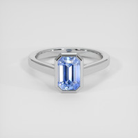 2.02 Ct. Blue Sapphire Ring, 18K White Gold 1