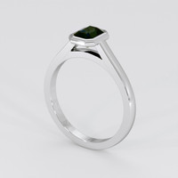 1.08 Ct. Bluish Green Sapphire Ring, 18K White Gold 2