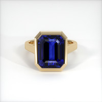 10.79 Ct. Blue Sapphire Ring, 10K Yellow Gold 1