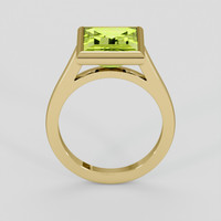 3.20 Ct. Green (Lime Green) Peridot Ring, 10K Yellow Gold 3