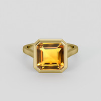 4.76 Ct. Orangish Yellow Citrine Ring, 10K Yellow Gold 1