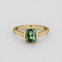 1.59 Ct. Green Sapphire Ring, 10K Yellow Gold 1