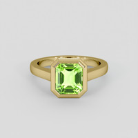 1.91 Ct. Green (Lime Green) Peridot Ring, 14K Yellow Gold 1