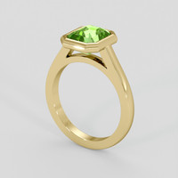 1.91 Ct. Green (Lime Green) Peridot Ring, 14K Yellow Gold 2