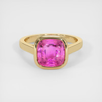 3.46 Ct. Pink Sapphire Ring, 14K Yellow Gold 1