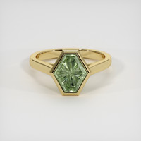 3.72 Ct. Green Sapphire Ring, 14K Yellow Gold 1