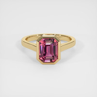 3.06 Ct. Pink Sapphire Ring, 14K Yellow Gold 1