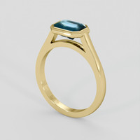 1.55 Ct. Greenish Blue Sapphire Ring, 14K Yellow Gold 2