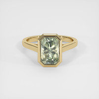 3.80 Ct. Yellowish Green Sapphire Ring, 14K Yellow Gold 1