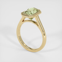 3.80 Ct. Yellowish Green Sapphire Ring, 14K Yellow Gold 2